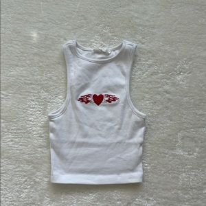 Glassons flame heart graphic tank - never worn